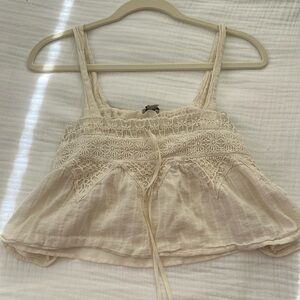 Cream American Eagle Lace Tank Top. Size XS.